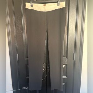 Chic Black and Cream Women's Straight Leg Pants